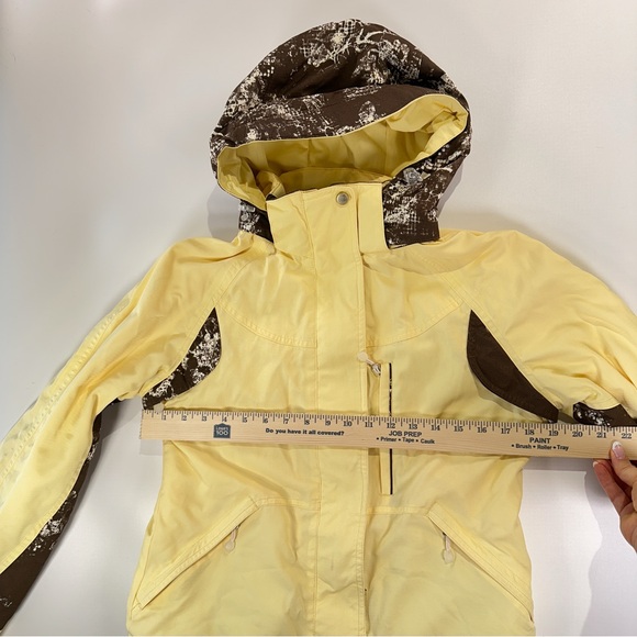 Nils Women’s Insulated Ski Jacket Butter Yellow Abstract Brown Small - Picture 12 of 12